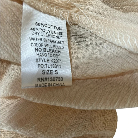 Umgee Cream Boho Crochet Lace Bell Sleeve Dress S - Picture 10 of 10